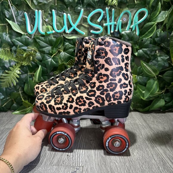 Impala Roller Skates Women size 4 cheetah print with red wheels. - Picture 1 of 7